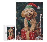 Christmas Poodle with Presents-8 Puzzle 1000 Pièces Educa Jouet en Bois Cadeau Unique Décoration Intérieure Jeu Éducatif Challenge Toy Adultes Et Enfants À Partir De 14 Ans 300 PCS