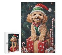 Christmas Poodle with Presents-8 Puzzle 1000 Pièces Educa Jouet en Bois Cadeau Unique Décoration Intérieure Jeu Éducatif Challenge Toy Adultes Et Enfants À Partir De 14 Ans 1000 PCS