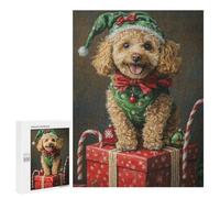 Christmas Poodle with Presents Puzzle 1000 Pièces Educa Jouet en Bois Cadeau Unique Décoration Intérieure Jeu Éducatif Challenge Toy Adultes Et Enfants À Partir De 14 Ans 500 PCS