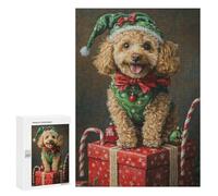 Christmas Poodle with Presents Puzzle 1000 Pièces Educa Jouet en Bois Cadeau Unique Décoration Intérieure Jeu Éducatif Challenge Toy Adultes Et Enfants À Partir De 14 Ans 300 PCS