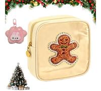 Christmas Preppy Patch Makeup Bags, 12 Pcs Xmas Mini Zippered Pouch, 12-Pack Christmas Mini Clear Zippered Pouch, Pouches Daily Use Storage Purse, for Xmas, New Year, Travel (B)