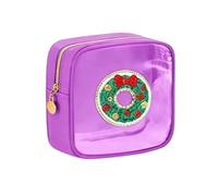 Christmas Preppy PatchMakeup Bags,12modèles Disponibles-Mini Sacs en Nylon à Fermeture éclair,Idéal pour Le Rangement Quotidien cosmétique et comme Cadeau pour Les fêtes ou Un Anniversaire.