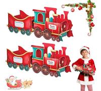 Christmas Presents Trains, Whimsical Gingerbread Santa's Gift Train Storage for Candy & Gifts, Deliver Holiday Cheer in Style (B*2)