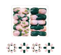 Christmas Press On Nails Square Short Artificiel For Women Festive White White Snowflake Scintillant Party Wear Aucun Outil Obligatoire Nails