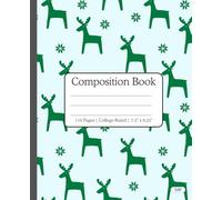 Christmas Print Wide Ruled Composition Notebook: Large 7.5x9.75 in | 110 Pages | Elegant Journal for Homework, Diaries, Holidays Gifts For Adults, For Kids