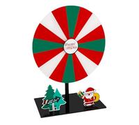 Christmas Prize Wheel, Spinner Stand, 7.09x9.84x7.83 Inches Erasable Board Toy, Interactive Rotating Game for Christmas Party Carnivals Events Trade Shows Home Education and Classroom Entertainment
