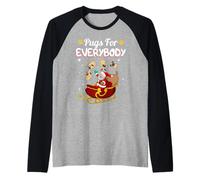Christmas Pugs for Everybody Santa's Sleigh Pug Dog Lover Manche Raglan