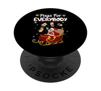 Christmas Pugs for Everybody Santa's Sleigh Pug Dog Lover PopSockets PopGrip Adhésif