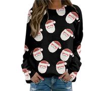 Christmas Pull Femme Sweat-Shirt Noël Manches Longues Sweat De Noel pour Chaud a Capuche Moche Mochi Lumineux Père Drole