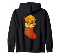 Christmas Puppy in Stocking Cute Holiday Dog Winter Sweat à Capuche