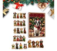 Christmas Puppy Ornaments Advnt Calndar - Acrylic Dog Pendants 24 Day Countdown Set, Lovely Festive Animal Decor | Seasonal Hanging Decoration for Tree Room Door Office School Holiday
