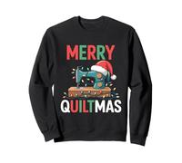 Christmas Quilting Machin with Xmas Light TeeMerry Quiltmas Sweatshirt