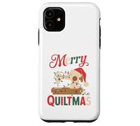 Christmas Quilting Machine with Xmas Light Merry Quiltmas Coque pour iPhone 11