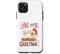 Christmas Quilting Machine with Xmas Light Merry Quiltmas Coque pour iPhone 11 Pro Max