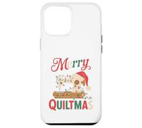 Christmas Quilting Machine with Xmas Light Merry Quiltmas Coque pour iPhone 12 Pro Max