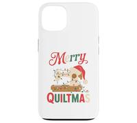 Christmas Quilting Machine with Xmas Light Merry Quiltmas Coque pour iPhone 13