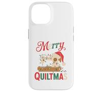 Christmas Quilting Machine with Xmas Light Merry Quiltmas Coque pour iPhone 14