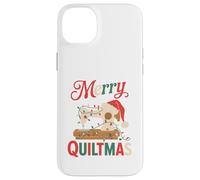 Christmas Quilting Machine with Xmas Light Merry Quiltmas Coque pour iPhone 14 Plus