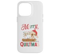 Christmas Quilting Machine with Xmas Light Merry Quiltmas Coque pour iPhone 14 Pro Max