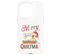 Christmas Quilting Machine with Xmas Light Merry Quiltmas Coque pour iPhone 15 Pro