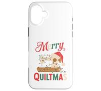 Christmas Quilting Machine with Xmas Light Merry Quiltmas Coque pour iPhone 16 Plus