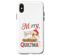Christmas Quilting Machine with Xmas Light Merry Quiltmas Coque pour iPhone X/XS