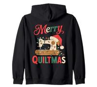 Christmas Quilting Machine with Xmas Light Merry Quiltmas Sweat à Capuche