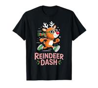 Christmas Reindeer Dash Running Runner Xmas Marathon 5k Team T-Shirt