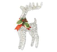 Christmas Reindeer Figurine - Christmas Deer Decorations | Festive Decoration with Led Light Strong Craft Elegant Design for Holiday, Family Gatherings, Living Room, Mantle, Indoor/Outdoor Home