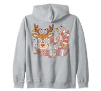Christmas Reindeer Merry and Bright Festive Celebration Sweat à Capuche