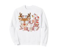 Christmas Reindeer Merry and Bright Festive Celebration Sweatshirt
