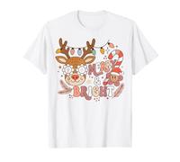 Christmas Reindeer Merry and Bright Festive Celebration T-Shirt