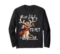 Christmas Reindeer Most Likely to Pet The Reindeer Kids Boys Manche Longue