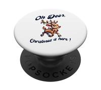Christmas Reindeer Oh Deer Christmas is Here PopSockets PopGrip Adhésif