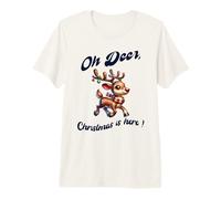 Christmas Reindeer Oh Deer Christmas is Here T-Shirt Haut de Gamme