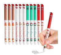Christmas Retractable Gel Pens, 12 Pieces Erasable Cute Cartoon Santa Claus Ink Pens for Teachers, Students, Teens, Kids, Adults, School Writing, Journaling, Note-Taking, Planner, Drawing, Holiday