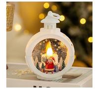 Christmas Retro Night Light Retro Christmas lamp - Festive LED nights lights for windowsill & living room Battery Operated Candle Desk Lamps Lantern Thanksgiving Decoration(White-Santa Claus-1pc)