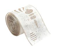 Christmas Ribbon | 6.5 Ft Champagne Color Holiday Ribbonn | Wedding Birthday Celebration Craft Ribbons for Tree, Bows Making, Wreath Supplies, Gift Wrapping Garland, Floral Arrangements