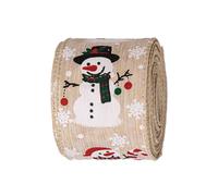 Christmas Ribbon for Crafts,Snowman Ribbons for Crafts | Burlap Garland 5.46 Yard Decorative for Tree Balloon Flower