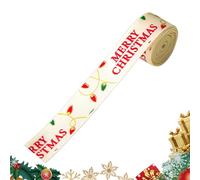 Christmas Ribbon - Polyester, 0.6x78.7in Satin Ribbon Festive Printed Decor | Versatile Holiday Craft Material Christmas Tree Bow Making, Decorative Ribbons For Living Room, Front Door, Wall, Yard