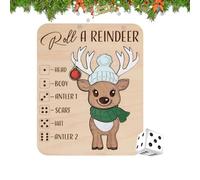 Christmas Roll-a-Reindeer Puzzle Game | Wooden Christmas Board Game,Wood Xmass Puzzle Board Toy, Gift for Xmass Parties Night Holiday