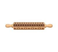 Christmas Rolling Pin | Engraved Wood Fondant Rolling Pin | Embossing Pie Crust Roller For Bakers Parents Entertainers Beginners Professionals Home Apartment Workshop
