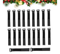 Christmas Rope Hangers - Nylon Ties, Flexible Festive Straps | 15x2cm Reliable Holders with Strong Grip, Reusable Decoration Kit for Fence Stair Banister Fireplace Farmhouse Classroom Workspac