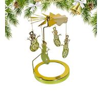 Christmas Rotary Candle Holder - Candle Spinner | Christmas Trees Candles Spinner| Golden Carousel Candles Rotary Candlê Holder Spinnêr Candleholder Metal Tea Light Candlestick for Home Decor