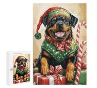 Christmas Rottweiler with Presents -2 Puzzle 1000 Pièces Educa Jouet en Bois Cadeau Unique Décoration Intérieure Jeu Éducatif Challenge Toy Adultes Et Enfants À Partir De 14 Ans 1000 PCS