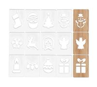 Christmas Router Templates, Acrylic Woodworking Carving Stencils, Holiday Pattern Template Set, Reusable Clear Routing Guide, for Diy Crafting Wood Projects, Gift for Men Women 7.99x5.47 Inches