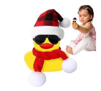 Christmas Rubber Duck Game Trucs, Yellow Rubber Dent Toys | Un Fittings-board e nten décorations avec lunettes de soleil, écharpe, chapeaux-flottant canards en caoutchouc grinçants, raccords planche