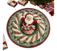 Christmas Rug, Round Mat with Soft Texture, Non Slip Carpet for Holiday, Optical Illusion Design, Easy Clean Feature, Floor Tool, Festive Accessory for Home and Apartment 23.62 inches