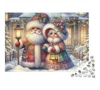 Christmas Santa Couple Colourful Santa & Mrs Claus 1000 Pcs Jigsaws for Adults The Impossible Challenge Fun Present 52x38cm/1000pcs