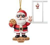 Christmas Santa Ornaments - 2D Acrylic Pendant, Cool Acrylic Santa Christmas Ornaments for Holiday Party Decor and Home Window Display | Hangable Holiday Pendant for Garden, Patio, Wall, Kitchen, Outd